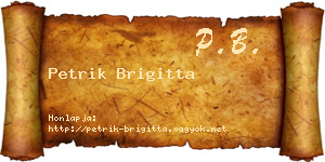 Petrik Brigitta névjegykártya